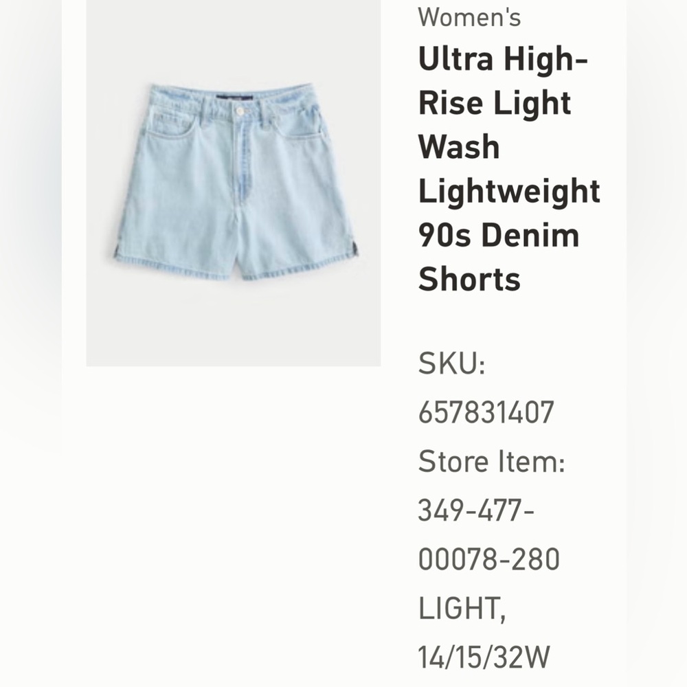Hollister Ultra High-Rise Jean Shorts